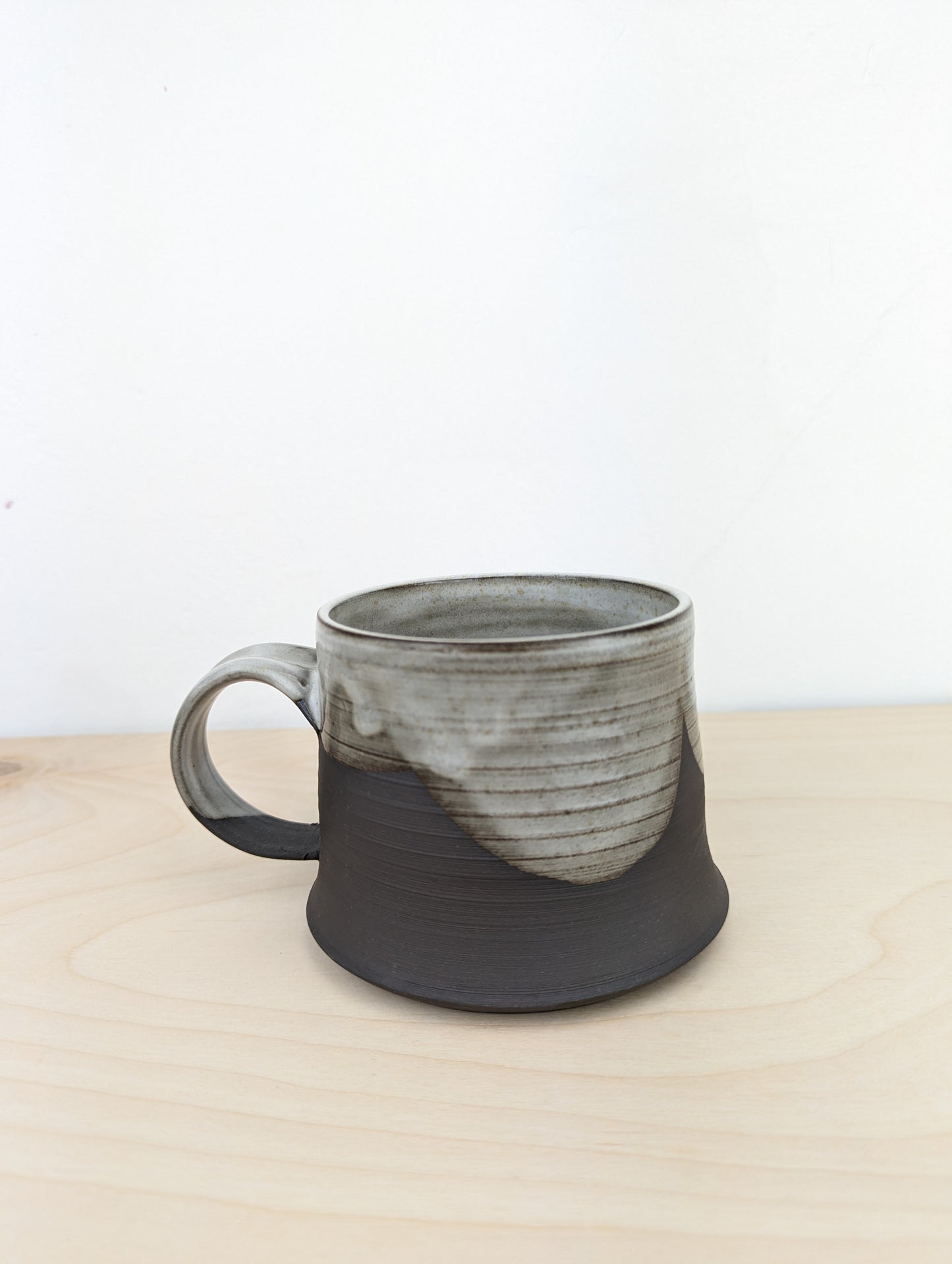Deep Brown mug with White Curves