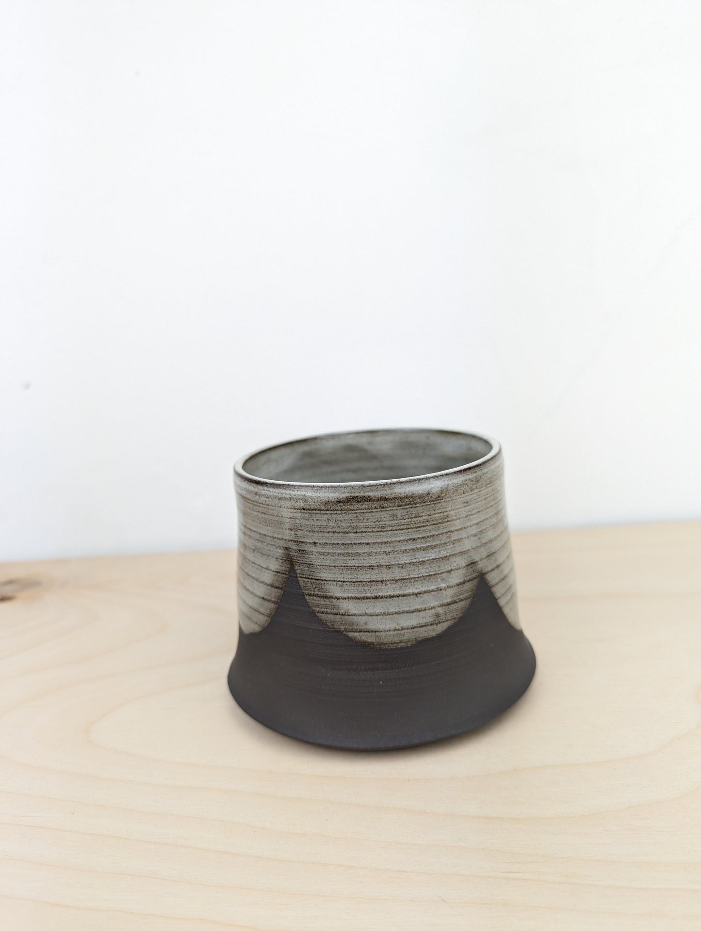 Deep Brown mug with White Curves