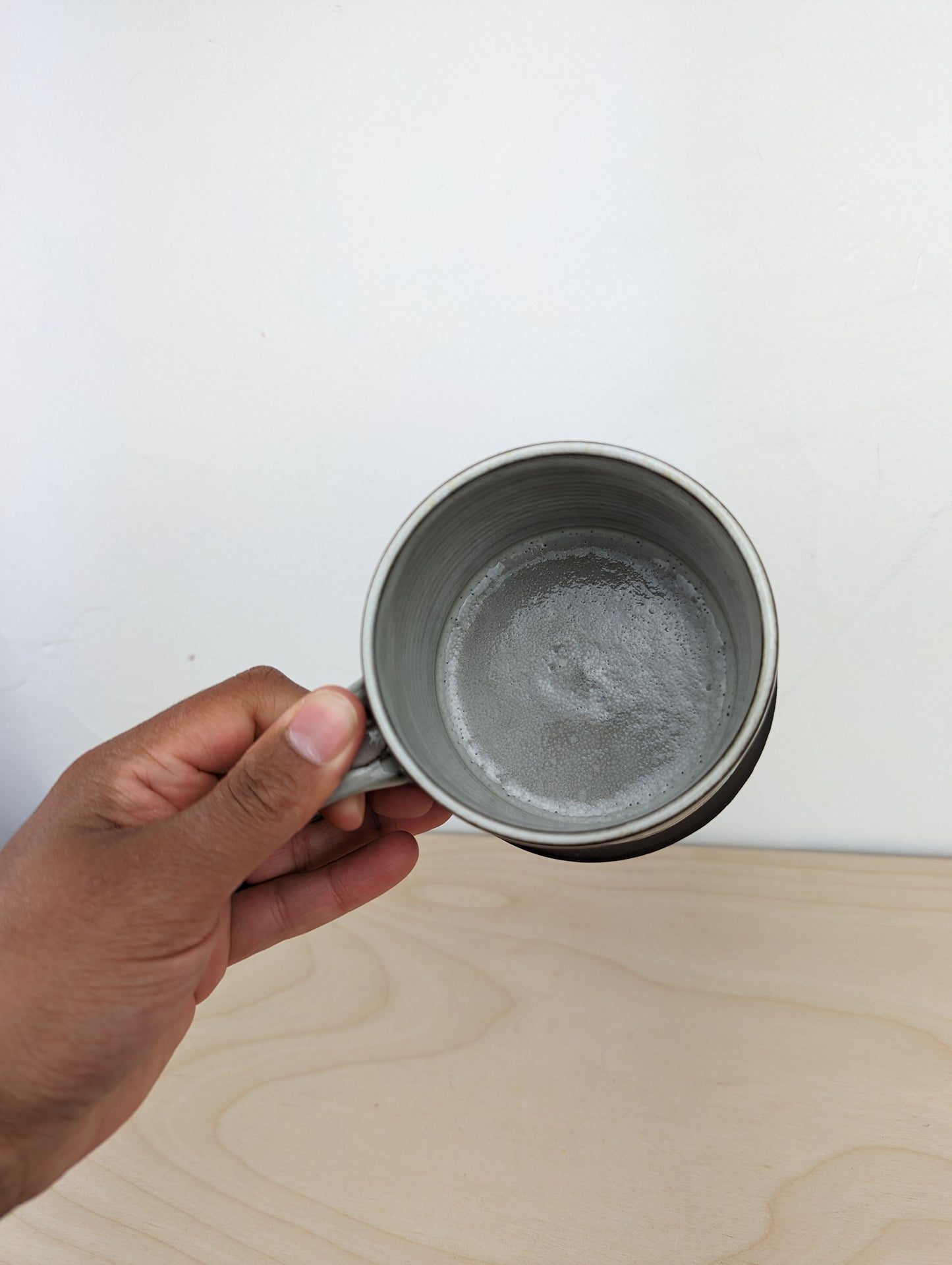 Deep Brown mug with White Curves