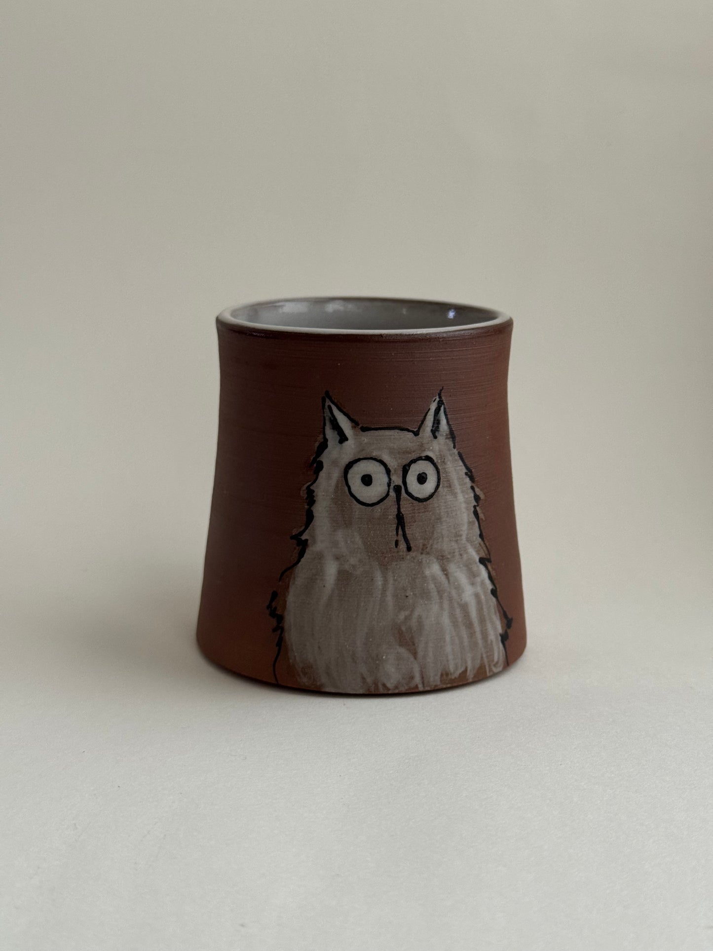 Red Clay Cat Cup