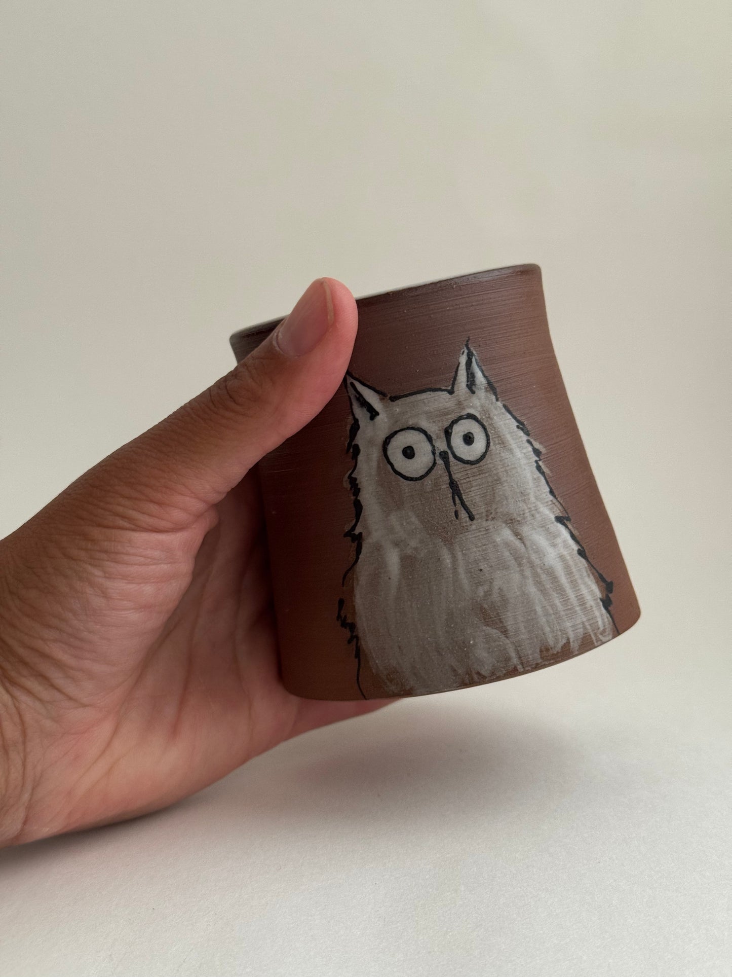 Red Clay Cat Cup