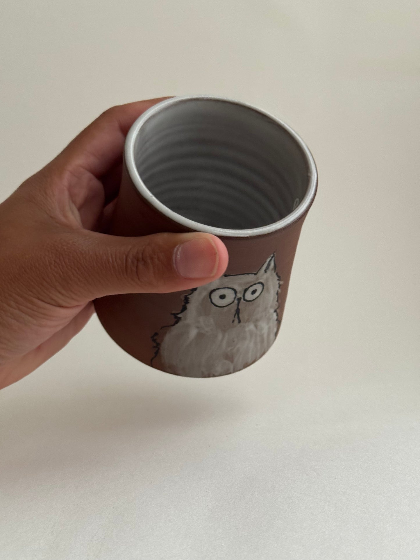Red Clay Cat Cup