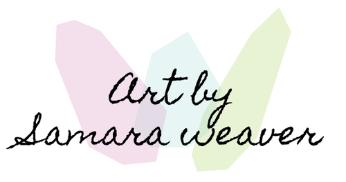 Art by Samara Weaver logo