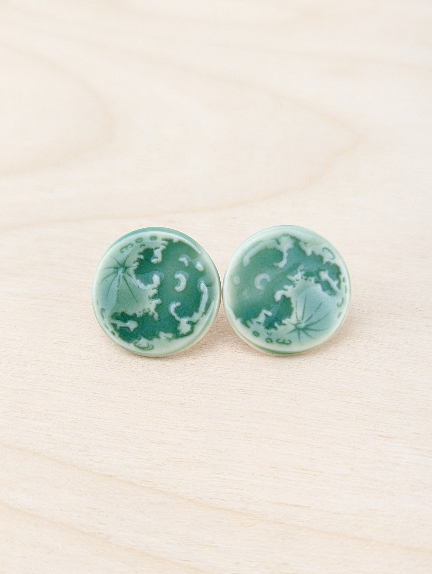 Jade Full Moon Studs