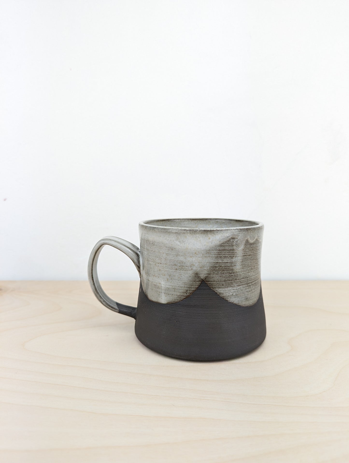 Deep Brown mug with White Curves