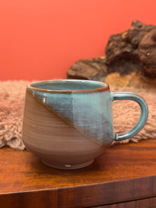 Blue Glaze Red Clay Mug