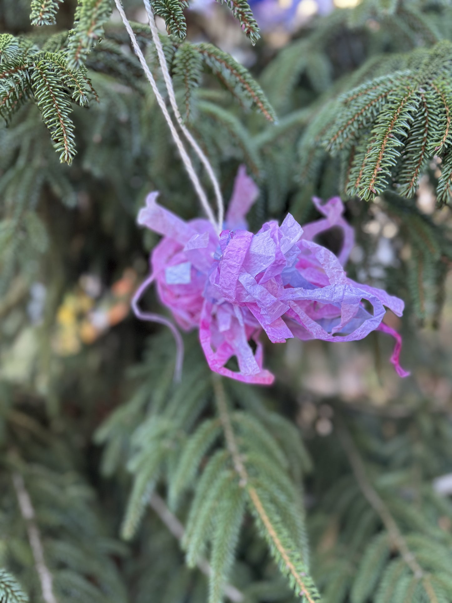 Watercolor Paper Pompom Ornaments