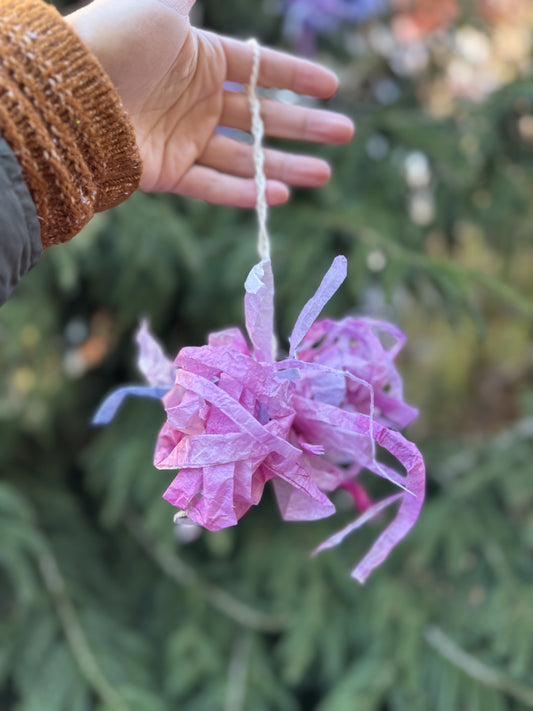 Watercolor Paper Pompom Ornaments