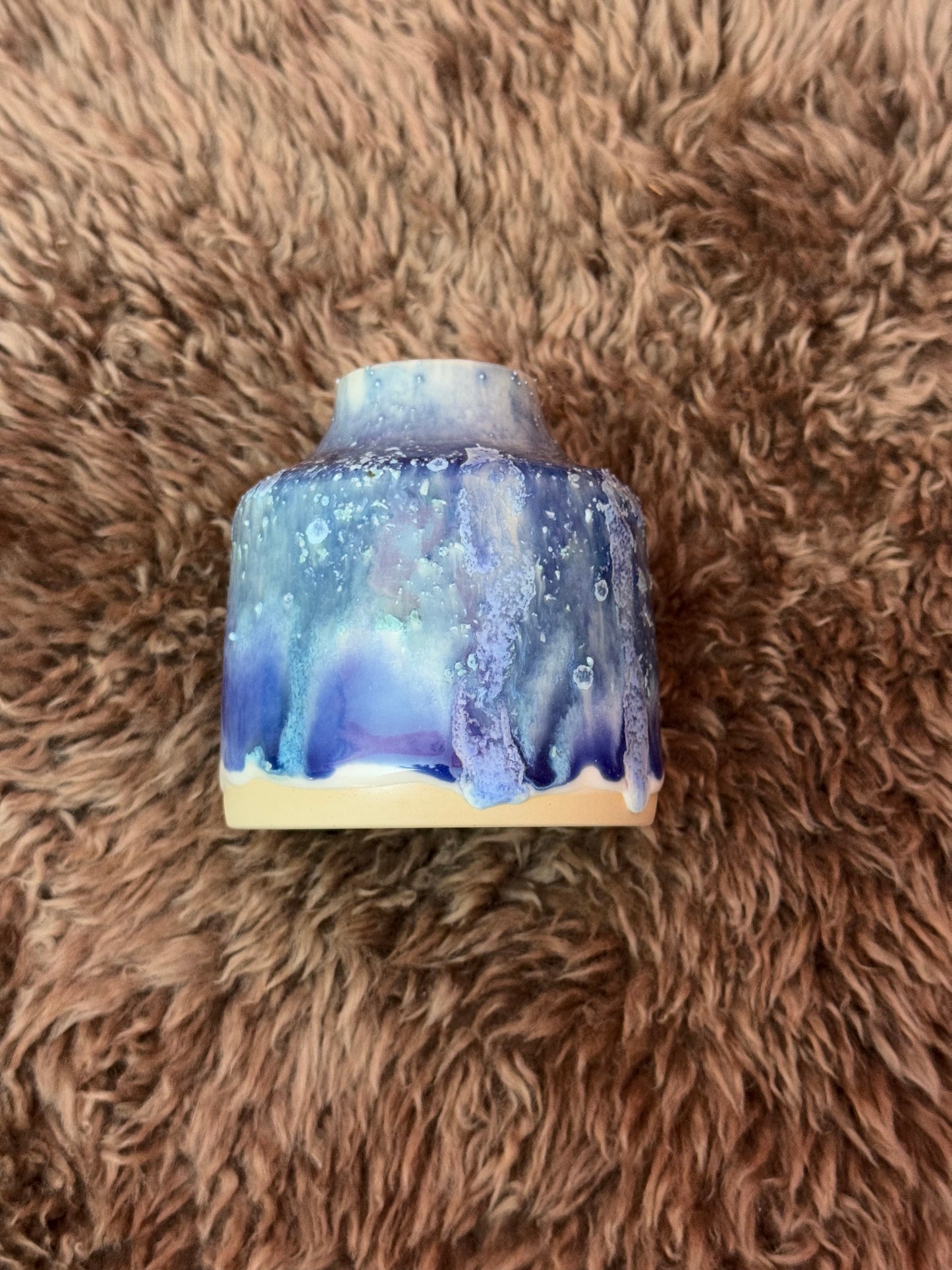 Crystalized Blue Bud Vase