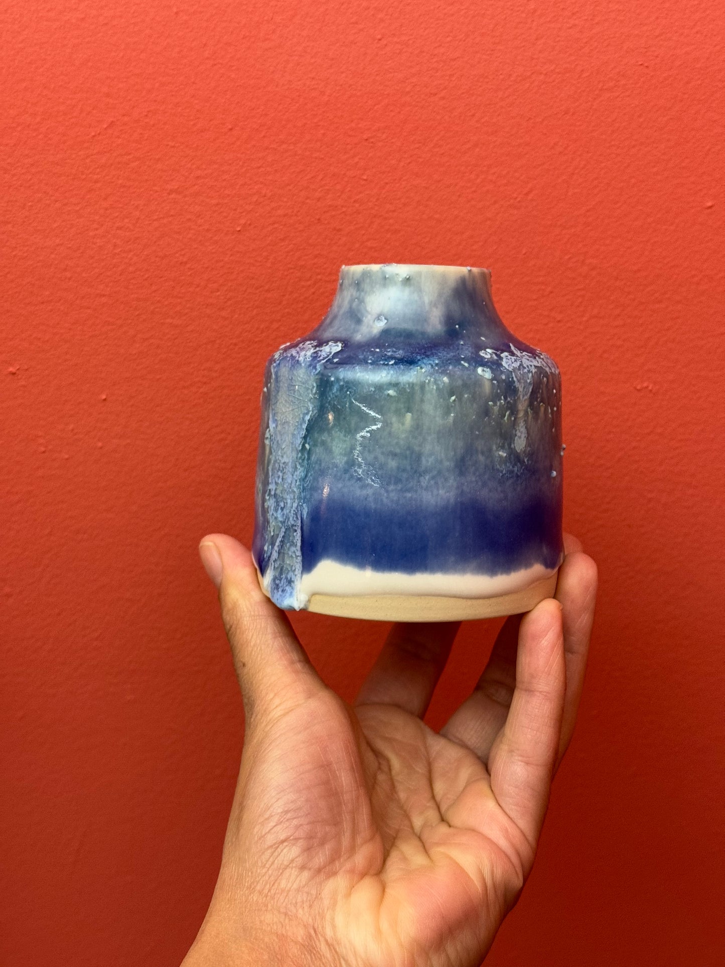 Crystalized Blue Bud Vase