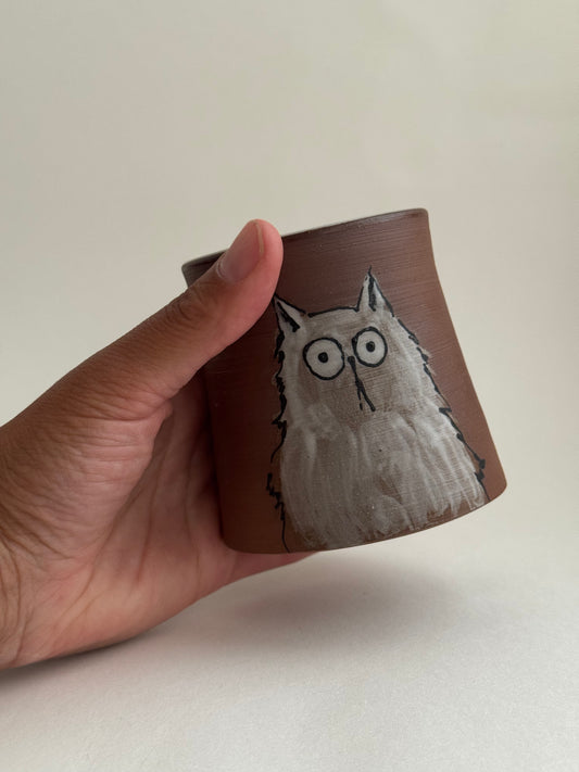 Red Clay Cat Cup