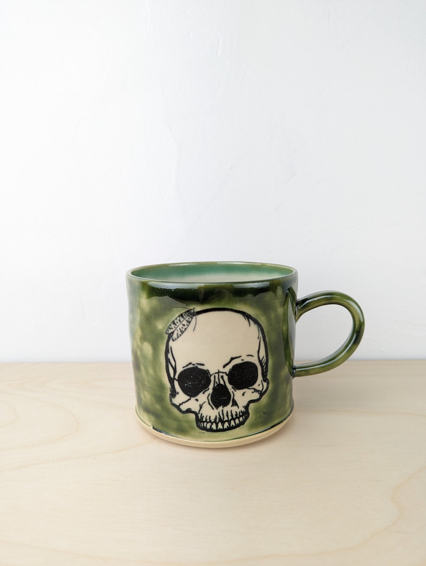 Mottled Green Skull Mug