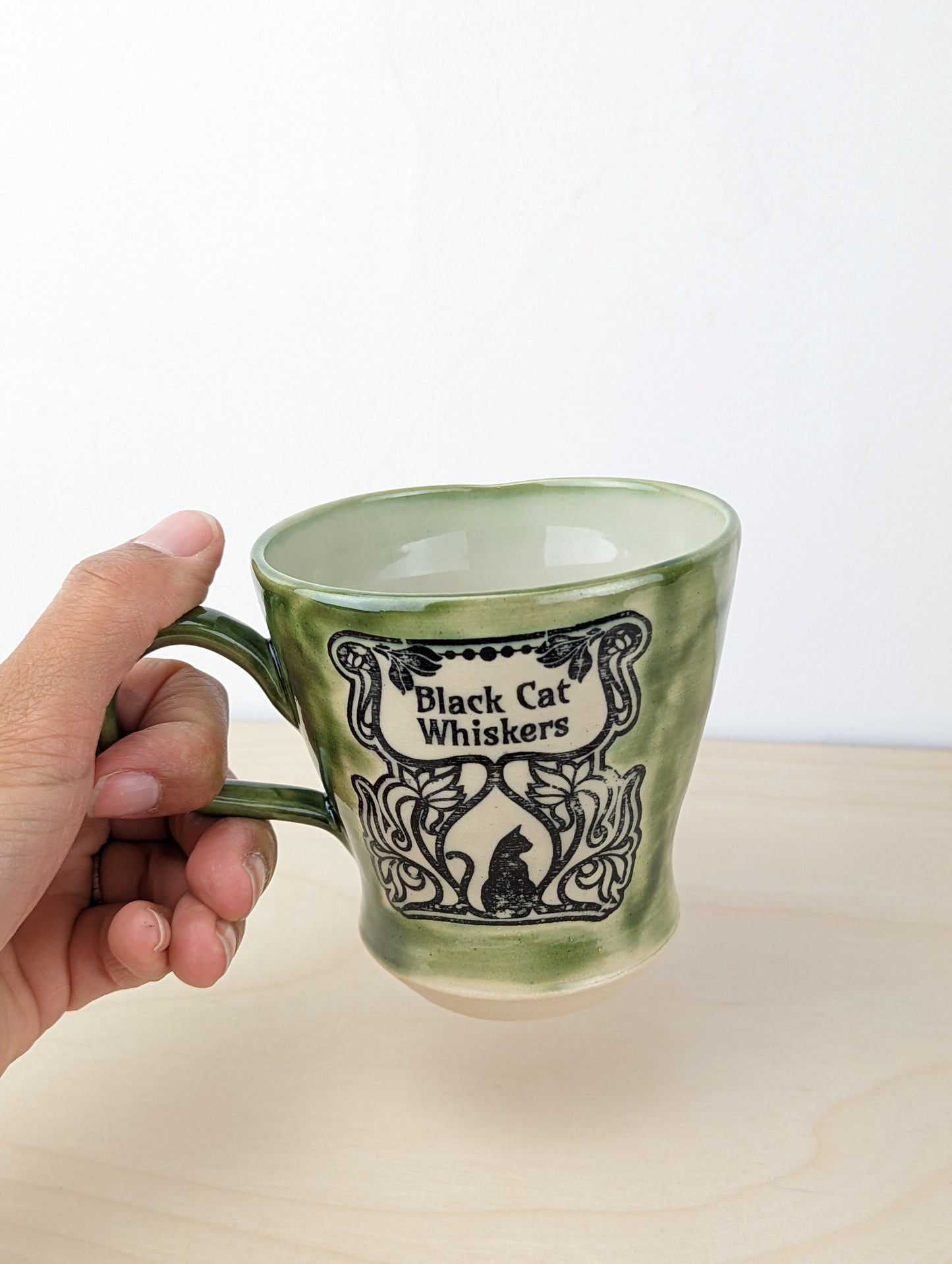 Mottled Green Cat Whiskers Mug