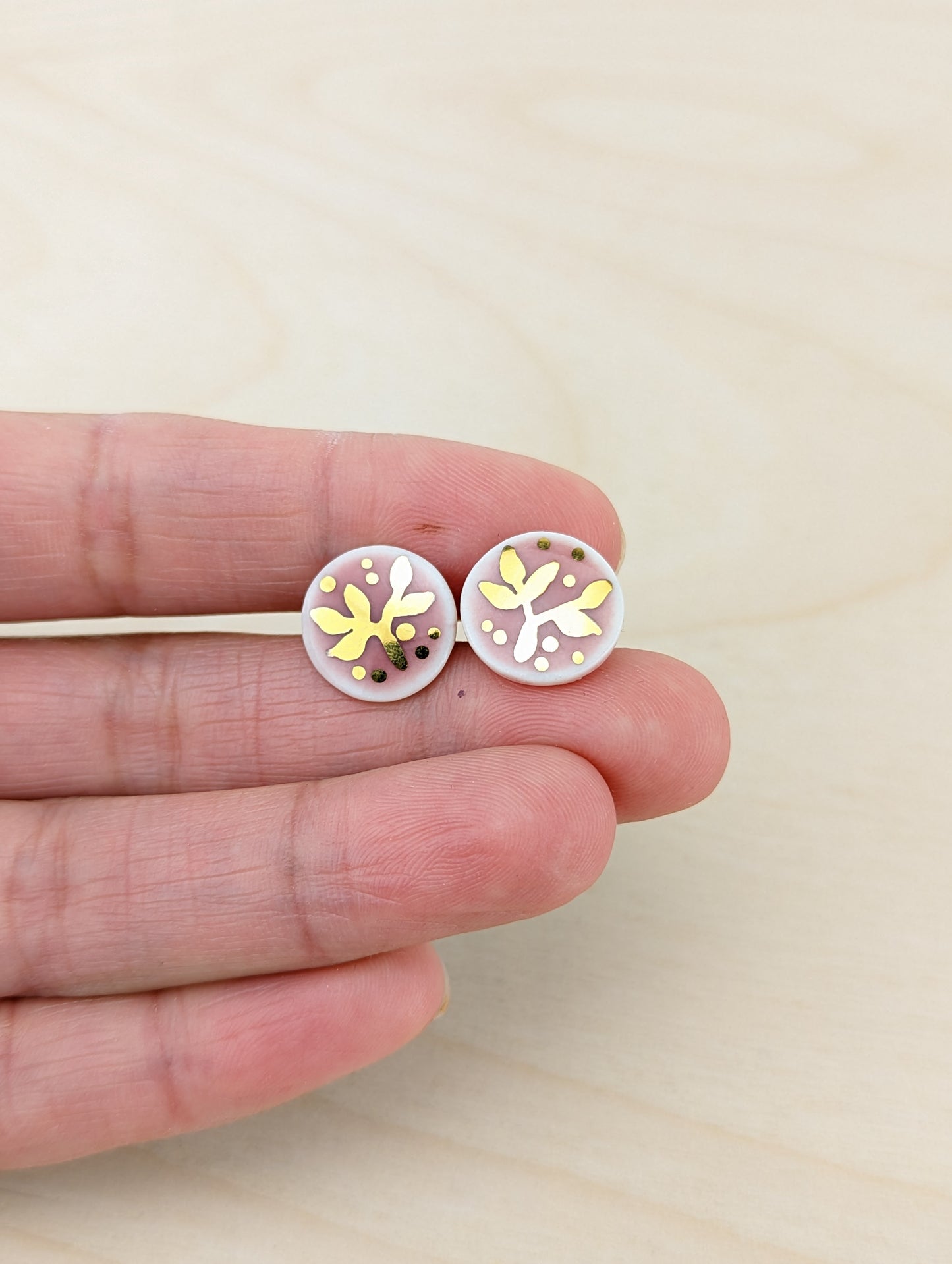 Gold Floral Studs