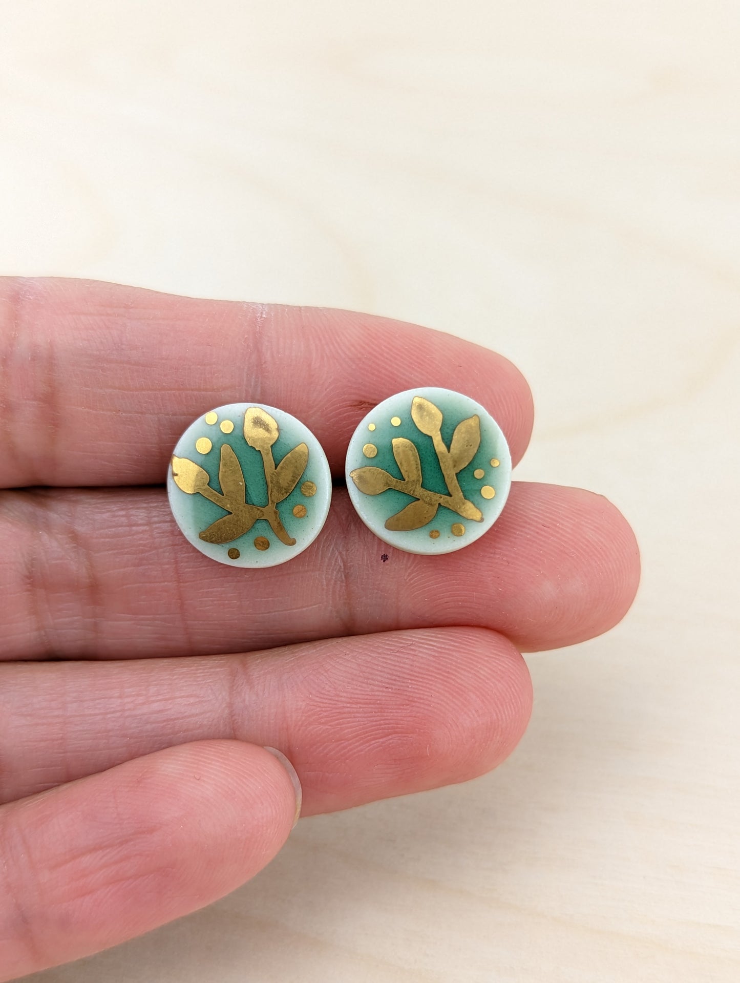 Gold Floral Studs