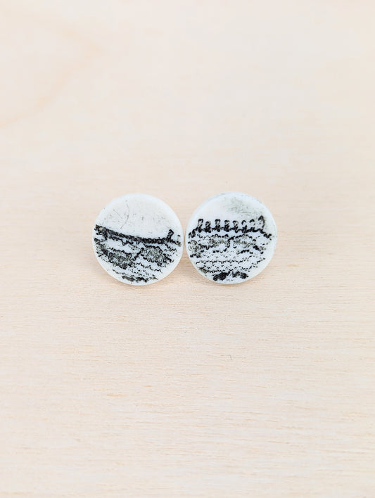 Black and White Lace Studs