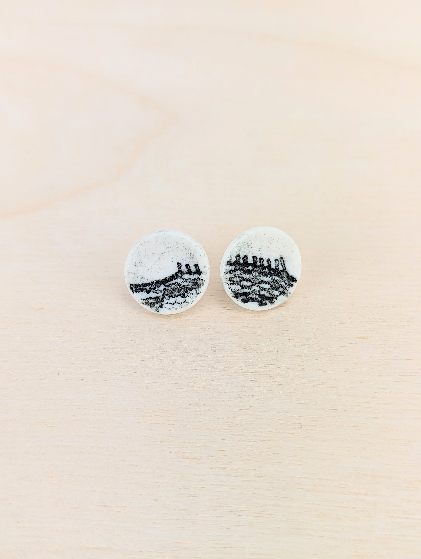 Black and White Lace Studs